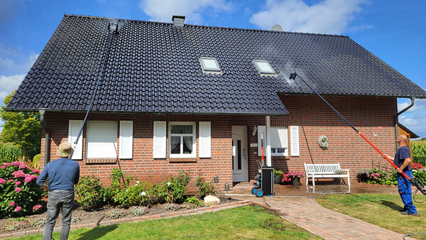 Reinigung eines Dachs