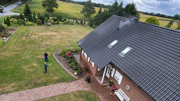 Reinigung eines Dachs